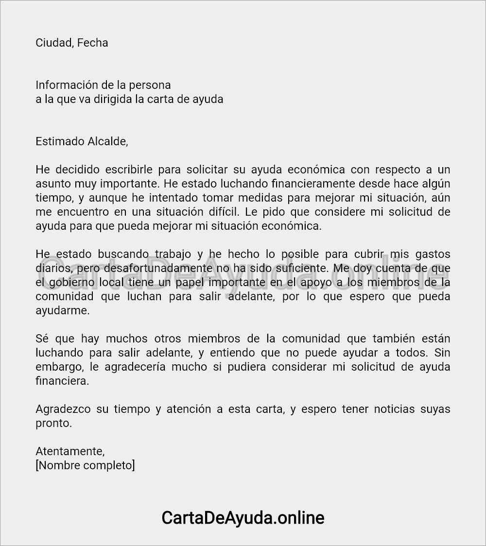 Modelo De Carta De Solicitud De Ayuda Modelo Carta Co 1010